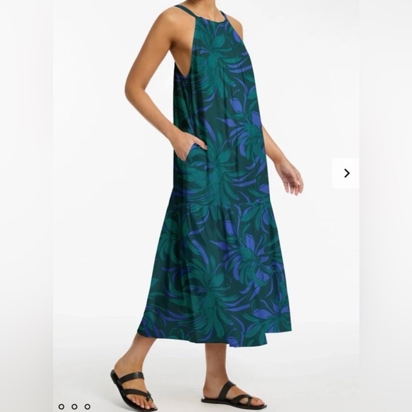 JETS AUSTRALIA Queen Of The Night Tiered Halter Maxi Dress - Azul - Size L - Picture 5 of 7